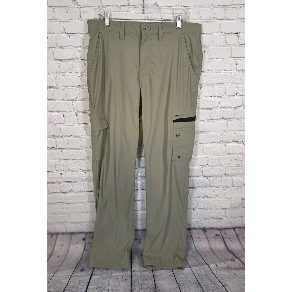 HUK Icon Pro Performance Men's 36x36 Khaki Fishing 50+ Water Repellent Pants